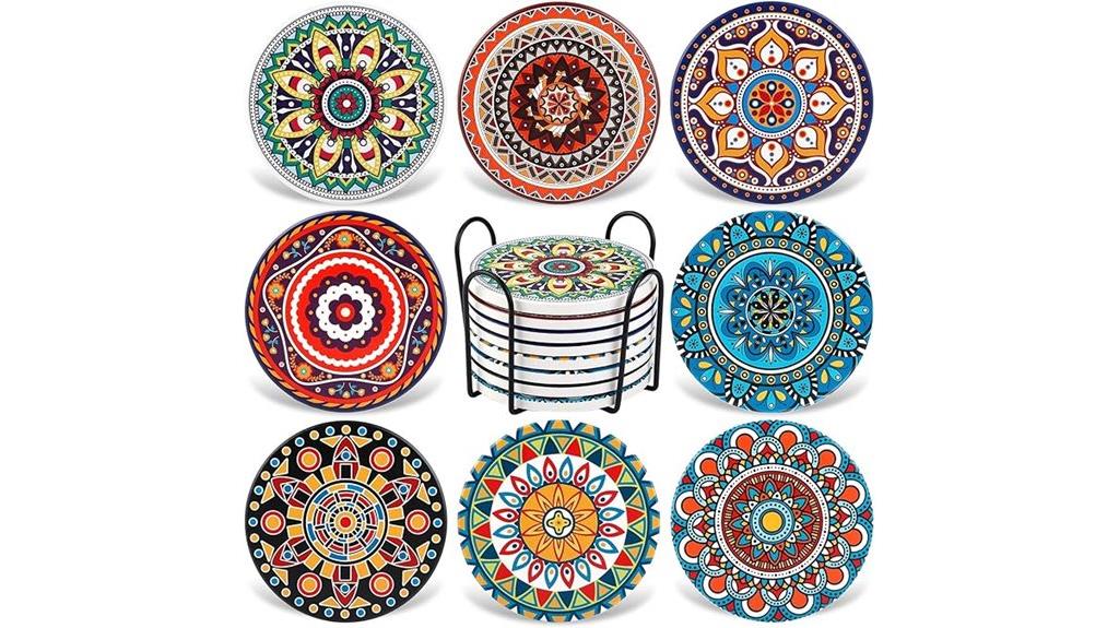 absorbent stone coasters set