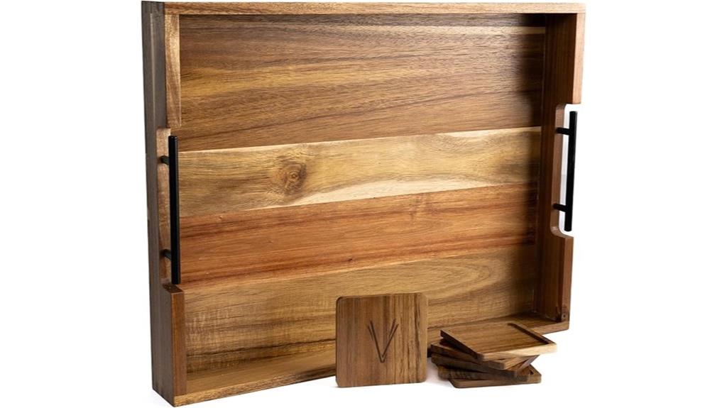 acacia wood living room tray