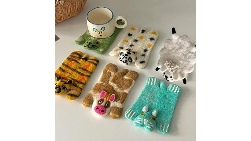 adorable wool felt coasters