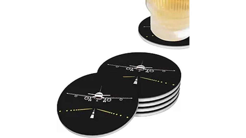 airplane themed drink coasters