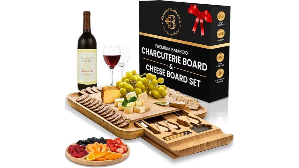 bamboo charcuterie board set
