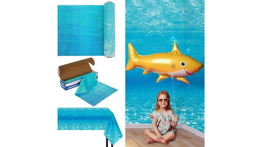 beach party tablecloth backdrop