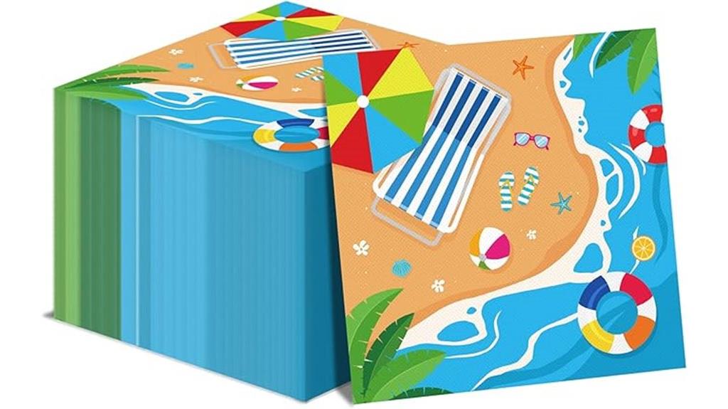 beach themed birthday napkins