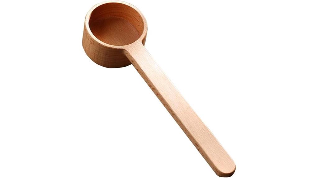 beech wooden coffee scoop