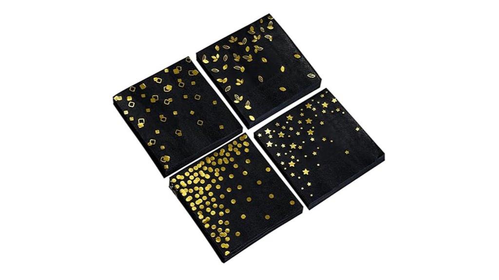 black disposable cocktail napkins