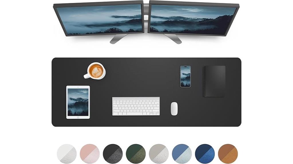 black large desk mat