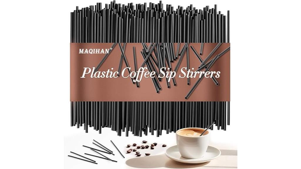 black plastic cocktail straws