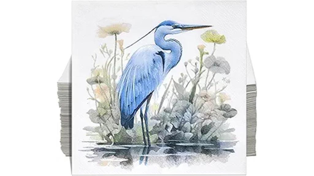 blue heron cocktail napkins