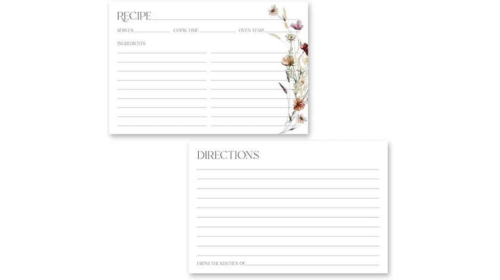 bohemian style recipe cards