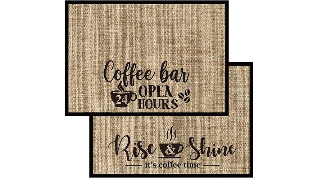 burlap coffee bar mats