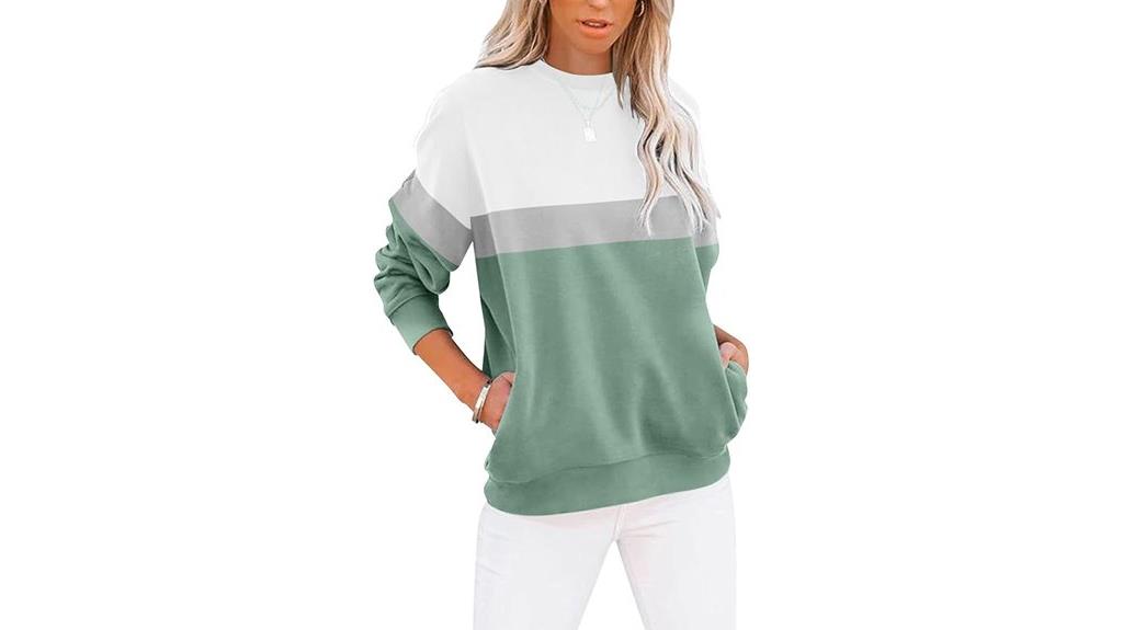 casual color block sweatshirt