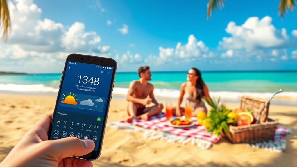 check weather before beach