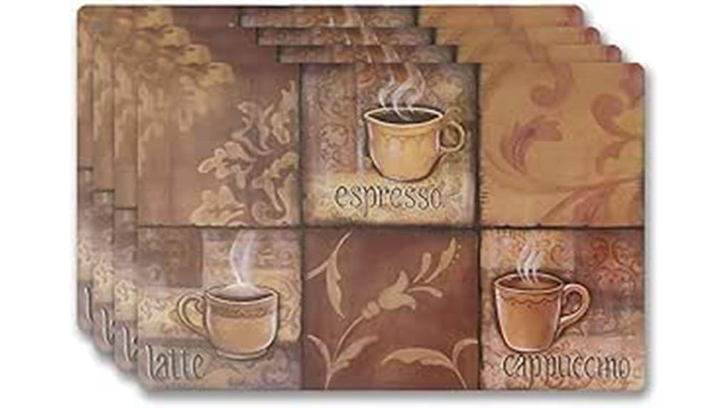 chic coffee themed placemats set