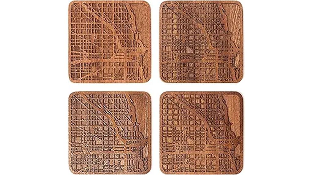 chicago themed coaster set