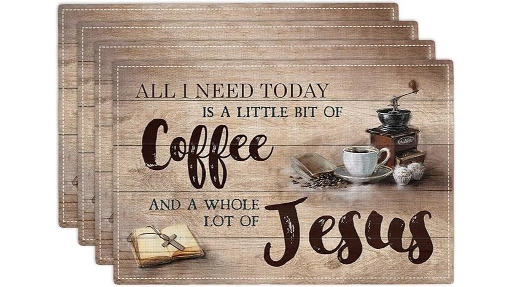 christian themed coffee placemats