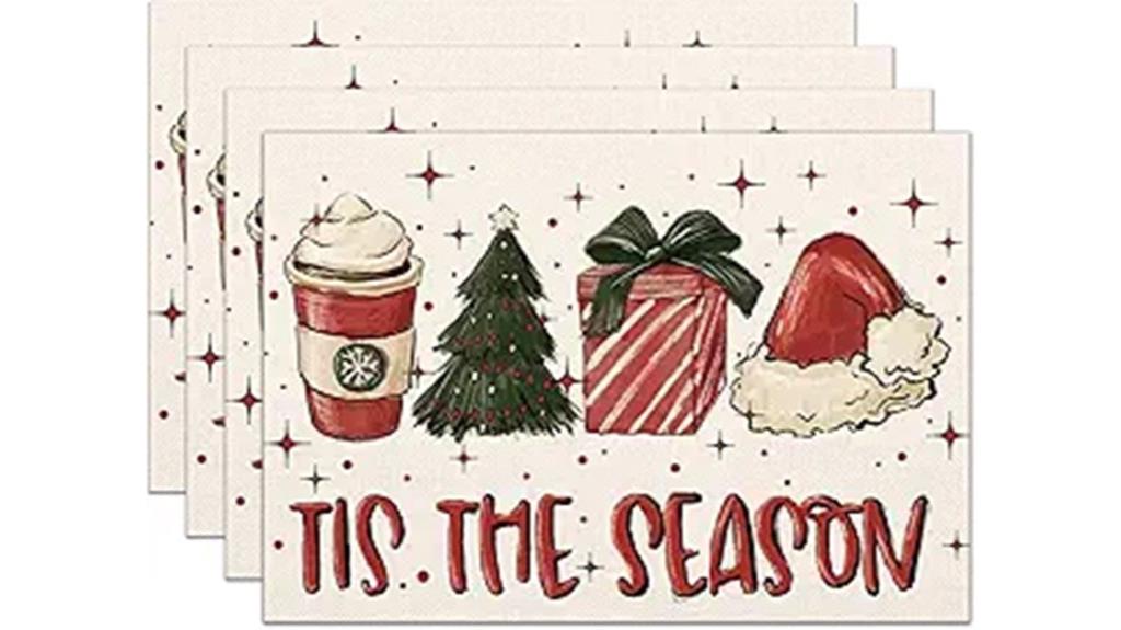 christmas placemats set four