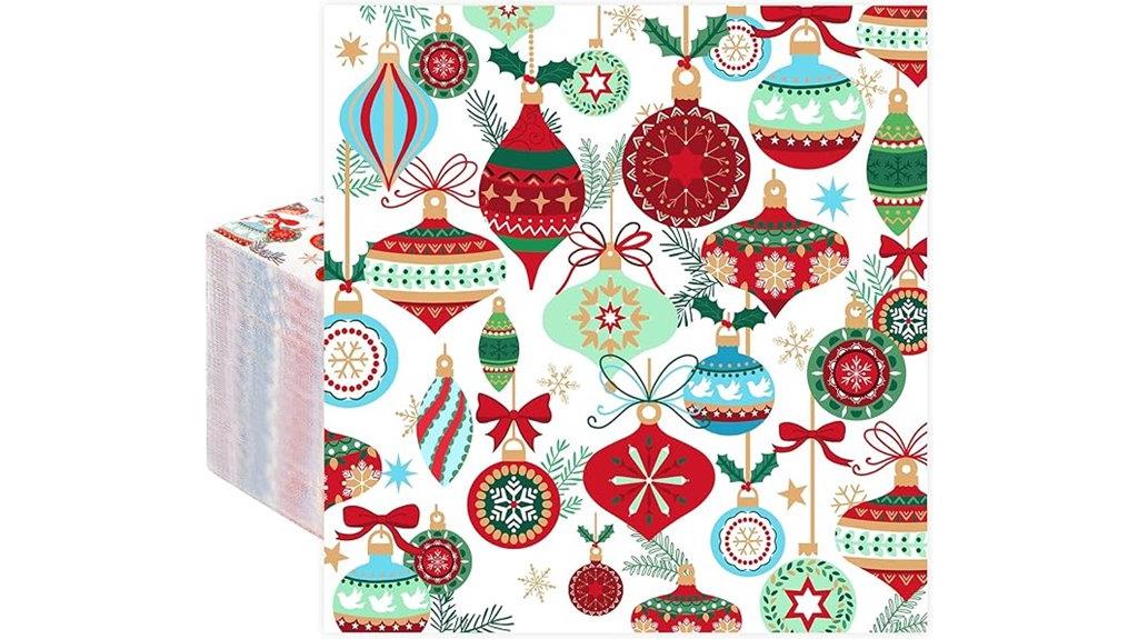 christmas themed cocktail napkins