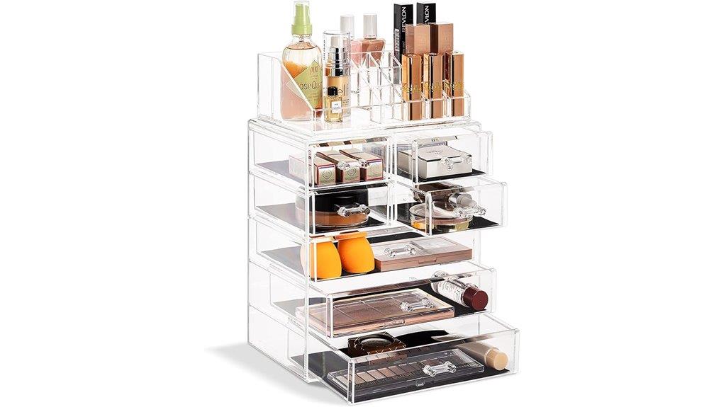 clear cosmetic makeup organizer