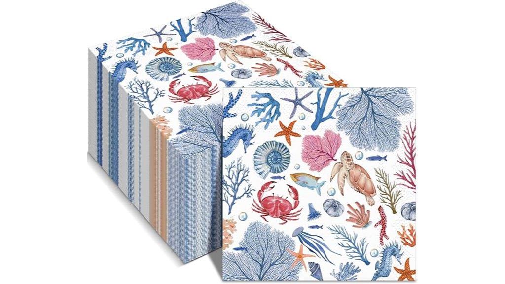 coastal themed beverage napkins