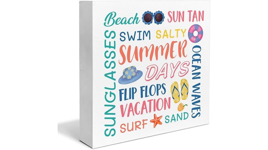 coastal themed wooden sign