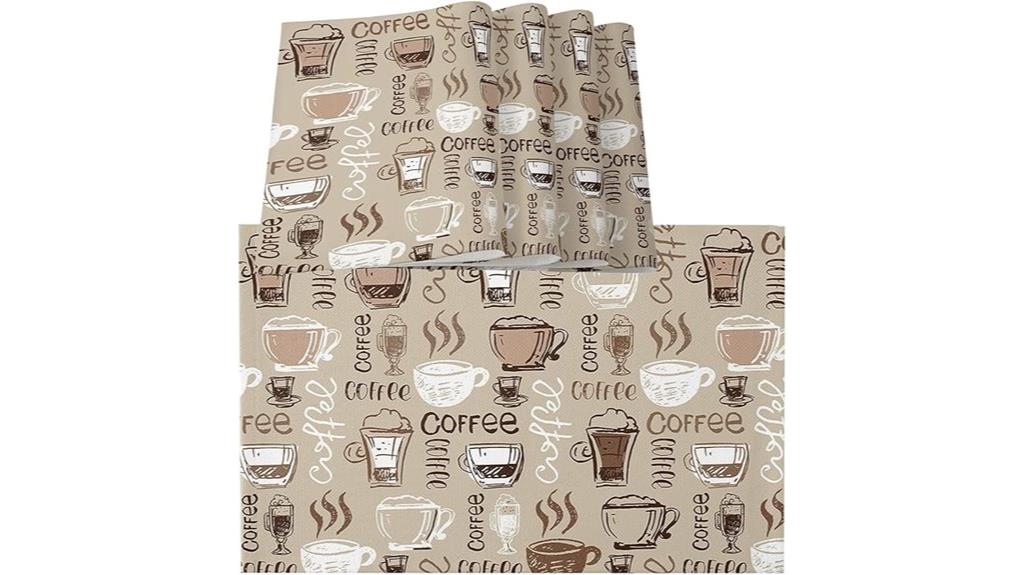 coffee themed dining placemats