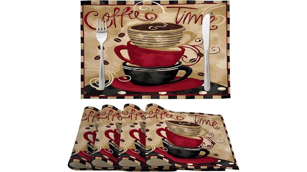 coffee themed dining placemats