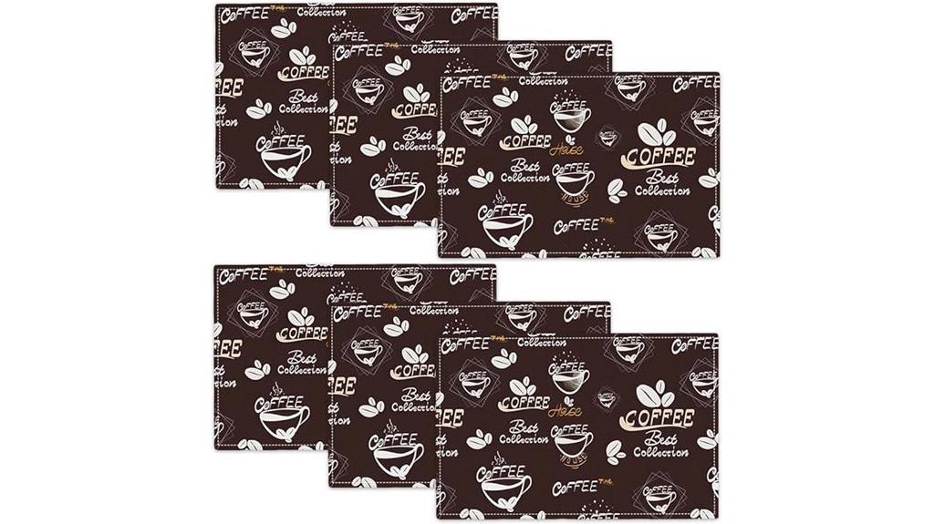 coffee themed placemats set