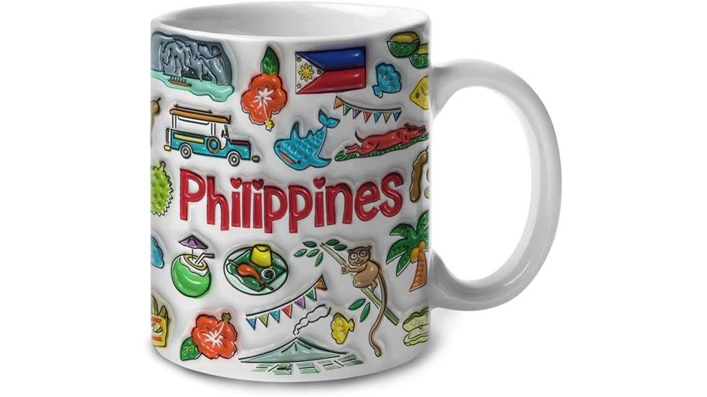 colorful printed ceramic mug