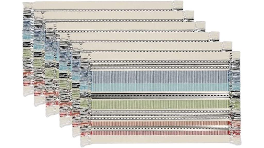 colorful six piece placemat set