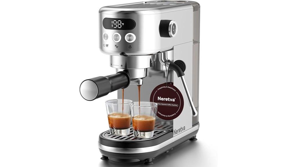 compact stainless steel coffee machine