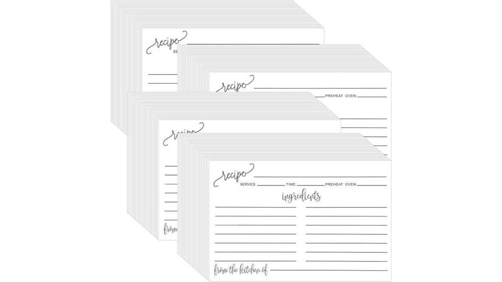 cooking recipe cards pack