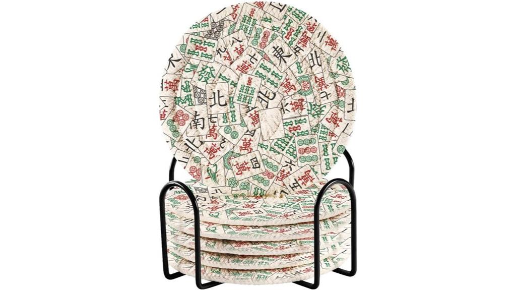 cotton mahjong tile coasters