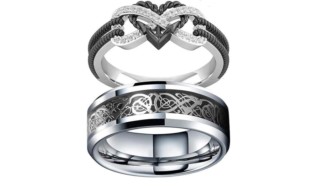 couples heart shaped rings