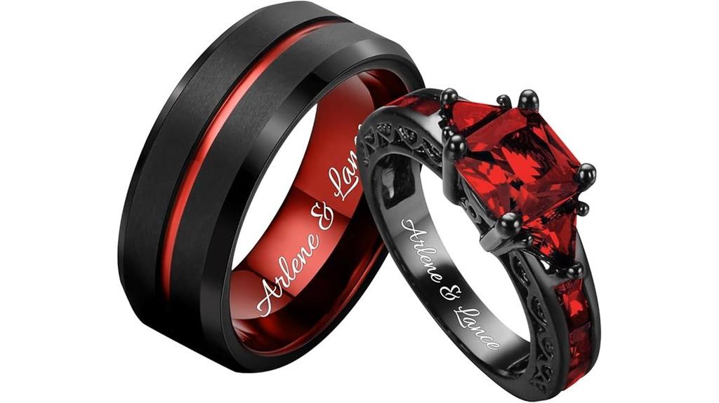 couples personalized matching rings