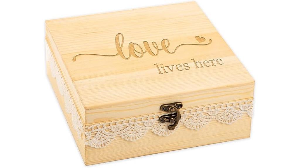 couples wooden memory box