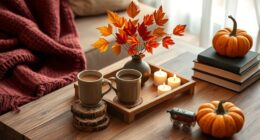 cozy fall coffee table decor