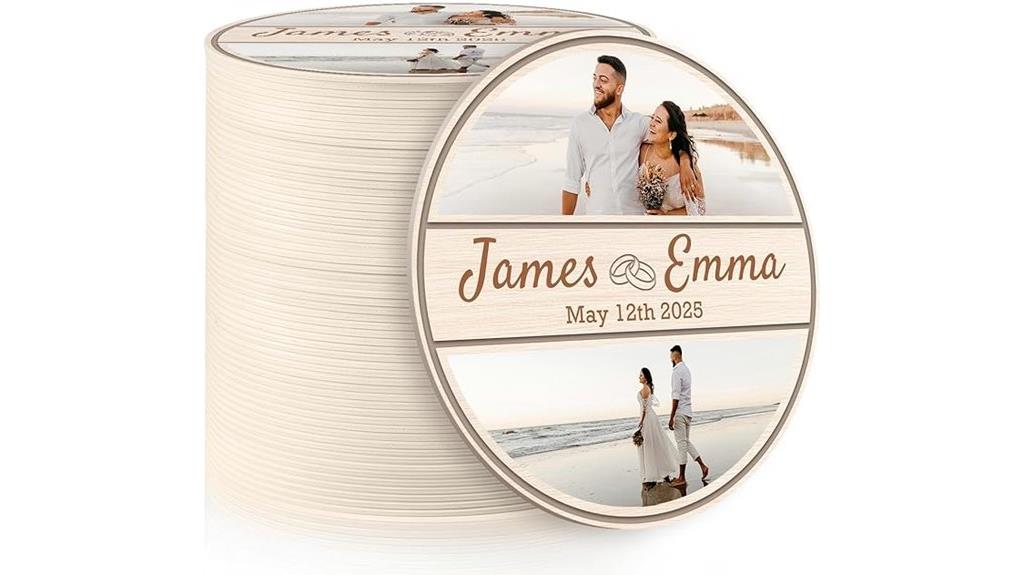 custom photo wedding coasters