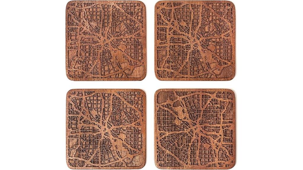 dallas map coaster set