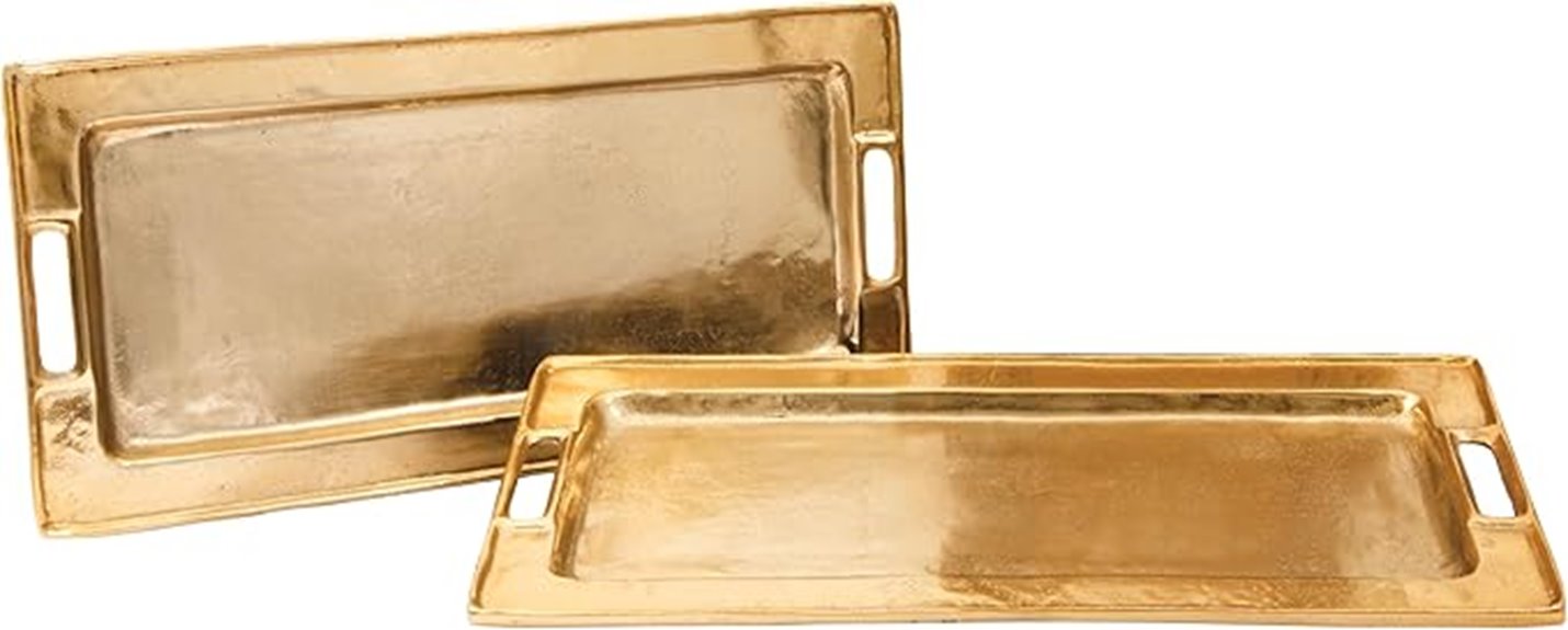 decorative gold serving trays