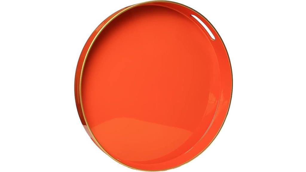 decorative orange tray handles