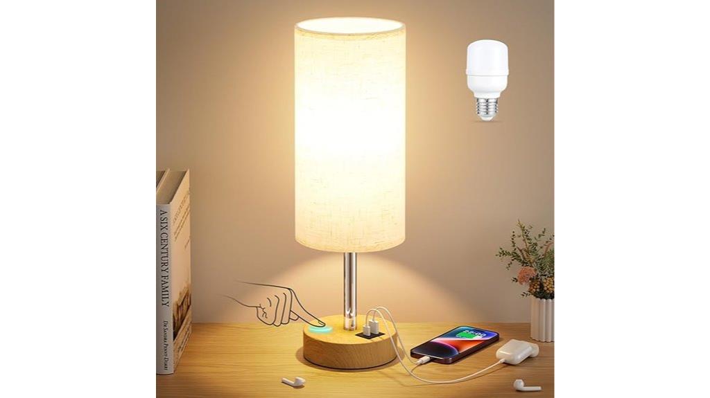dimmable touch bedside lamp