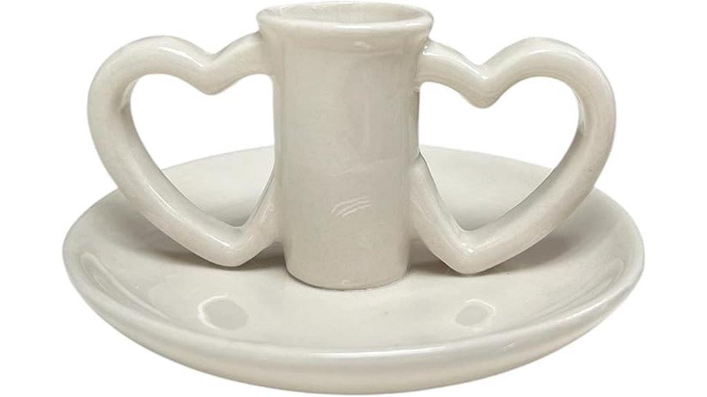 double heart candle holder