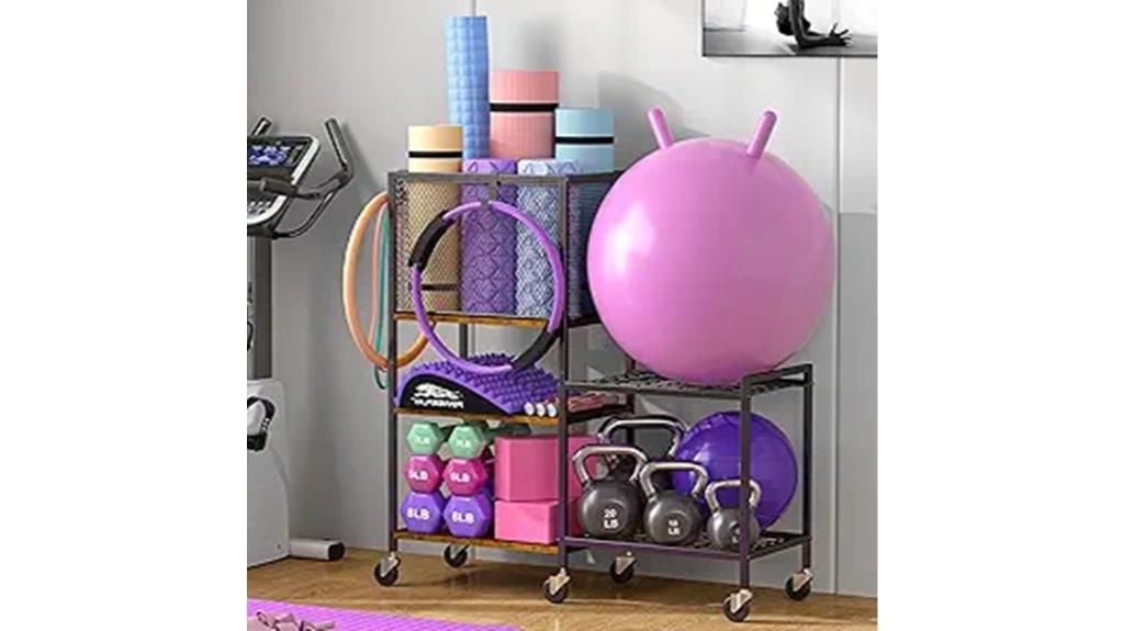 dumbbell and yoga storage