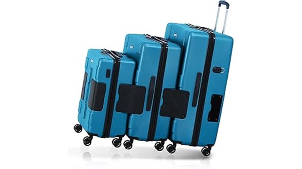 durable three piece luggage set