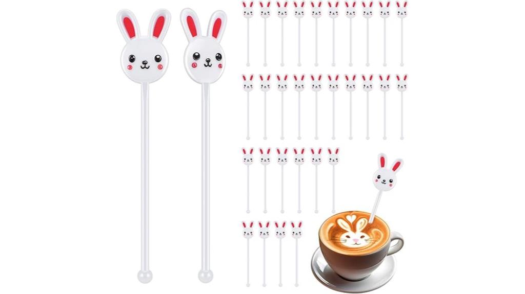 easter themed drink stirrers