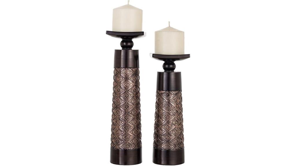 elegant brown candle holders