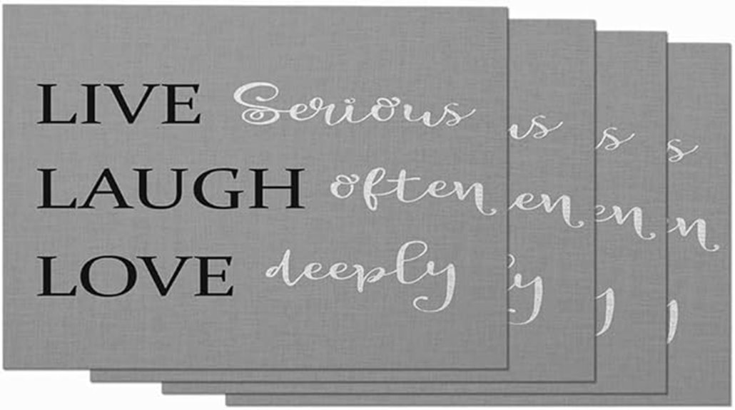 encouraging grey linen placemats
