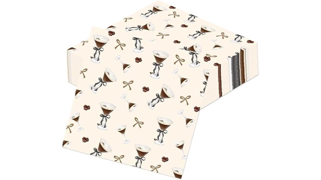 espresso martini themed napkins