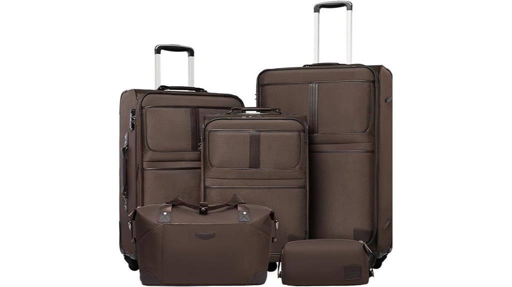 expandable softshell luggage set