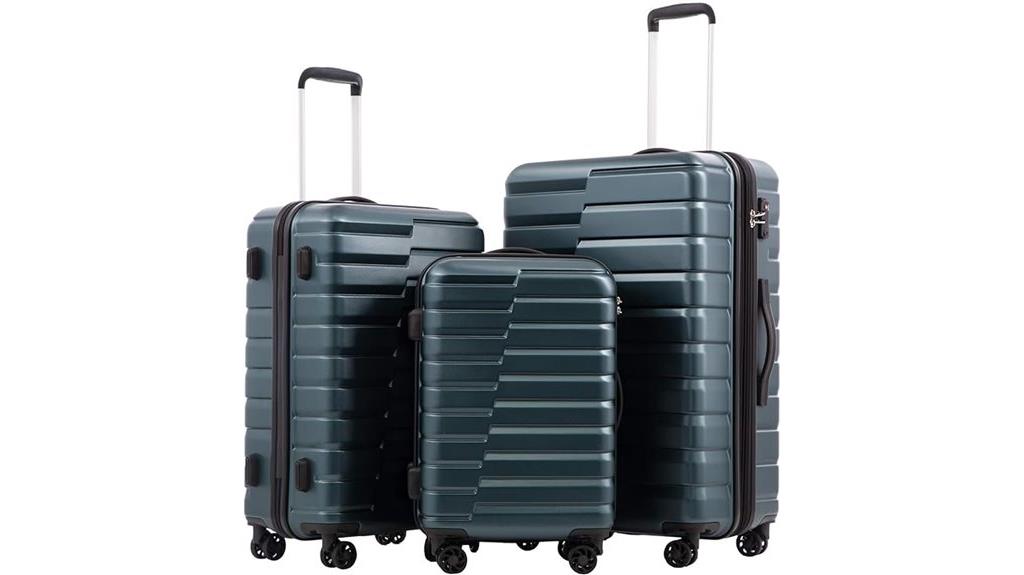 expandable teal suitcase set